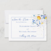 Field Blume Bouquet Save the Date Card (Vorderseite)