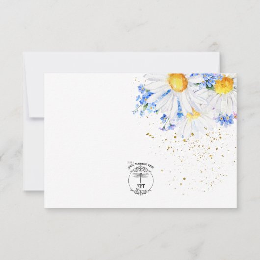 Field Blume Bouquet Save the Date Card (Rückseite)