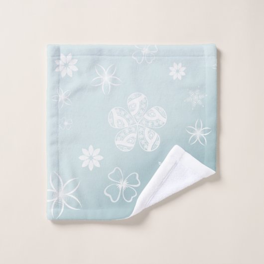 Field Blume Stars Daisy Muster Light Blue Badhandtuch Set (Waschlappen)