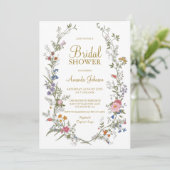 Field Blume Wilde Blume Blumenstrauß Brautparty Einladung (Stehend Vorderseite)