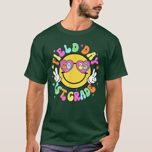 Field Day 2025 1st Grade School Teacher Kids Smile T-Shirt (Vorderseite)