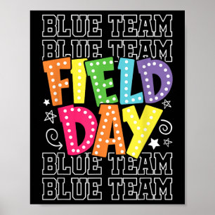 Field Day Blue Team Color War Camp Team Game Compe Poster