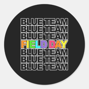Field Day Blue Team Color War Camp Team Game Compe Runder Aufkleber