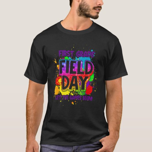 Field Day First Grade Let The Games Begin Kids Col T-Shirt (Vorderseite)