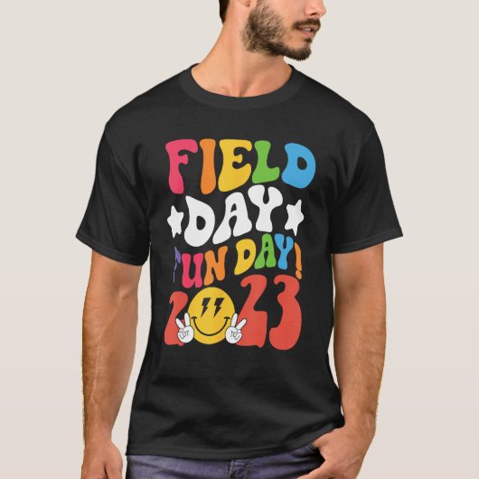 Field Day Fun Day 2023 Groovy School Trip Teacher T-Shirt (Vorderseite)