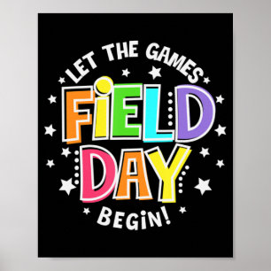 Field Day Lass The Games Begin Kids Boys Girls Tea Poster