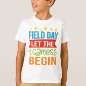 Field Day Lass The Games Begin School End Kids T-Shirt (Vorderseite)