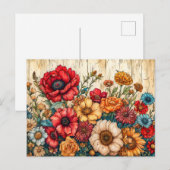 Field Flowers in Bright Summer Colors Postkarte (Vorne/Hinten)