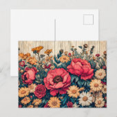 Field Flowers in Bright Summer Colors Postkarte (Vorne/Hinten)