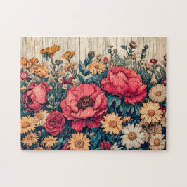 Field Flowers in Bright Summer Colors Puzzle