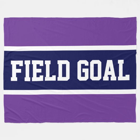 FIELD GOAL Royal Purple White Navy Blue Stripes Fleecedecke (Vorderseite (Horizontal))