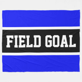 FIELD GOAL Sporty Black White Royal Blue Stripes Fleecedecke