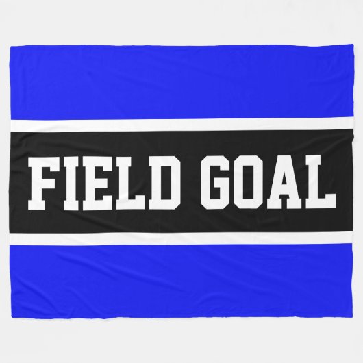 FIELD GOAL Sporty Black White Royal Blue Stripes Fleecedecke (Vorderseite (Horizontal))