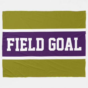 FIELD GOAL Sporty Deep Purple Weiß Olive Streifen Fleecedecke