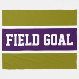 FIELD GOAL Sporty Deep Purple White Olive Stripes Fleecedecke