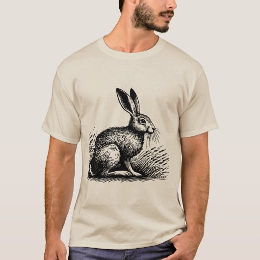 Field Hare – Rustic Rabbit T-Shirt Design (Vorderseite)