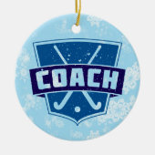 Field Hockey Coach Weihnachtsdekoration Keramikornament (Vorne)