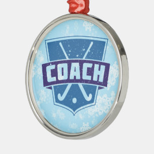 Field Hockey Coach Weihnachtsdekoration Silbernes Ornament