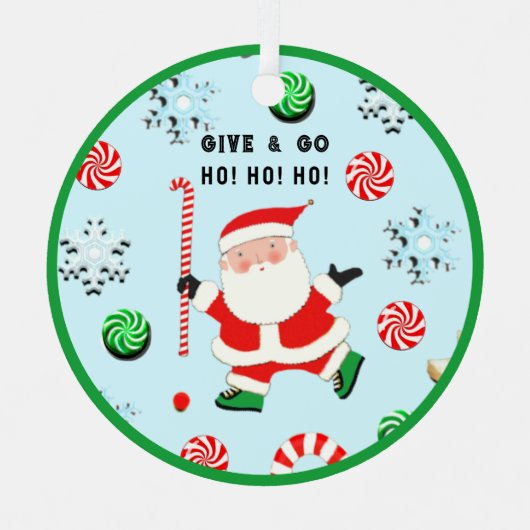 Field Hockey Collectif Keramik Ornamento Ornament Aus Metall (Vorderseite)