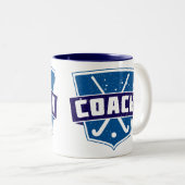 Field Hockey Cover Shield Zweifarbige Tasse (VorderseiteRechts)