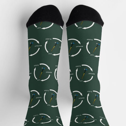 Field Hockey Eat Sleep Wiederholung Sportfan Spric Socken (Oben)