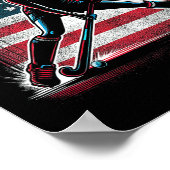 Field Hockey Girl Usa United States Of America Fla Poster (Ecke)