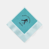 Field Hockey Girls Birthday Sparkle Serviette (Ecke)