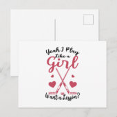 field hockey girls postkarte (Vorne/Hinten)