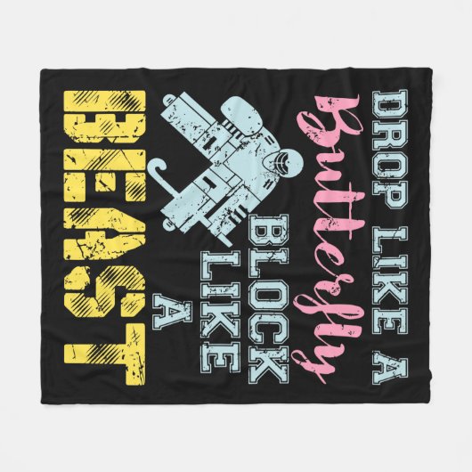 Field Hockey Goalie Block wie eine Bestie Fleecedecke (Vorderseite (Horizontal))