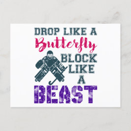 Field Hockey Goalie Block wie eine Bestie Postkarte