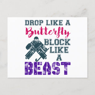 Field Hockey Goalie Block wie eine Bestie Postkarte