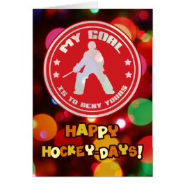 Field Hockey Goalie Customizable Xmas Card