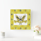 Field Hockey Goalie Quadratische Wanduhr (Zuhause)