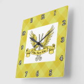Field Hockey Goalie Quadratische Wanduhr (Winkel)