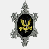 Field Hockey Goalie Weihnachtsdekoration Schneeflocken Zinn-Ornament (Links)