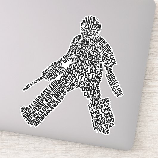 Field Hockey Goalie Word Art Aufkleber (Detail)
