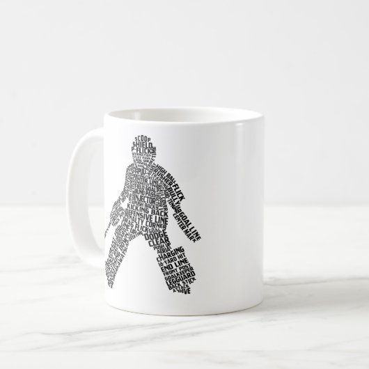 Field Hockey Goalie Word Art Kaffeetasse (Vorderseite Links)