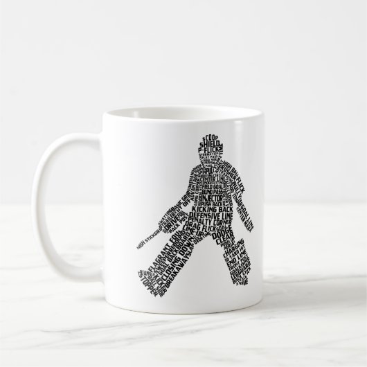 Field Hockey Goalie Word Art Kaffeetasse (Links)