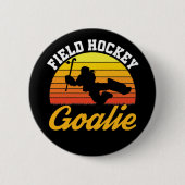 Field Hockey Goalkeeper Retro Button (Vorderseite)
