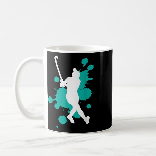Field Hockey Hockey Player Colour Splash Design _2 Kaffeetasse (Links)