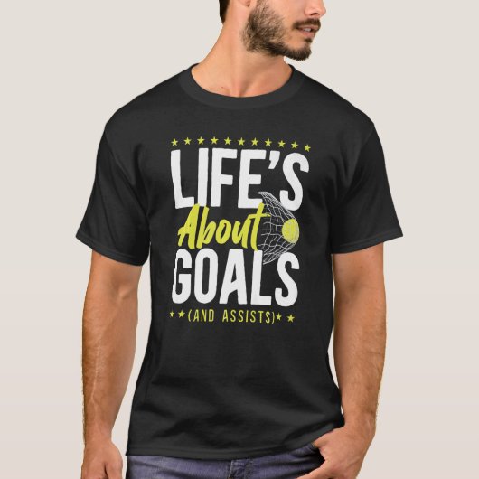 Field Hockey Life dreht sich um Ziele und Hilfe T-Shirt (Vorderseite)