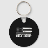 Field Hockey Life Usa Flag Patriotic Sports Design Schlüsselanhänger (Vorderseite)