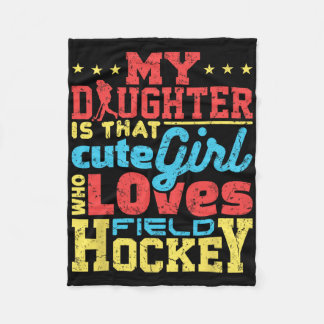 Field Hockey Mom Dad Parent Fleecedecke