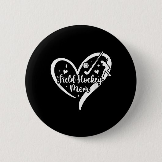 Field Hockey Mutter Herz Mutter eines Field Hockey Button (Vorderseite)