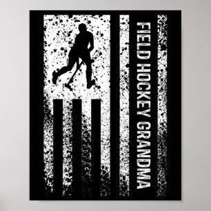 Field Hockey Oma bedruckt im Vintage amerikanische Poster