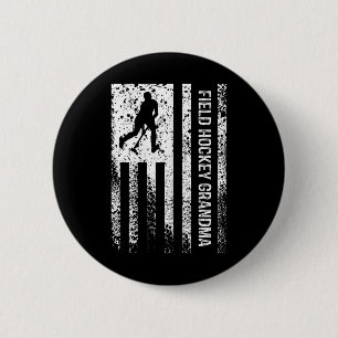 Field Hockey Oma Distressed Vintage Amerikanische Button