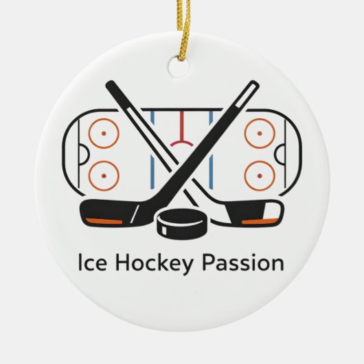 Field Hockey Ornament w/Name White (Vorne)