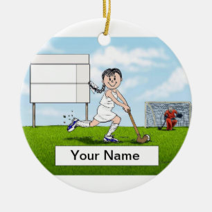 Field Hockey Player - Frauen Keramik Ornament
