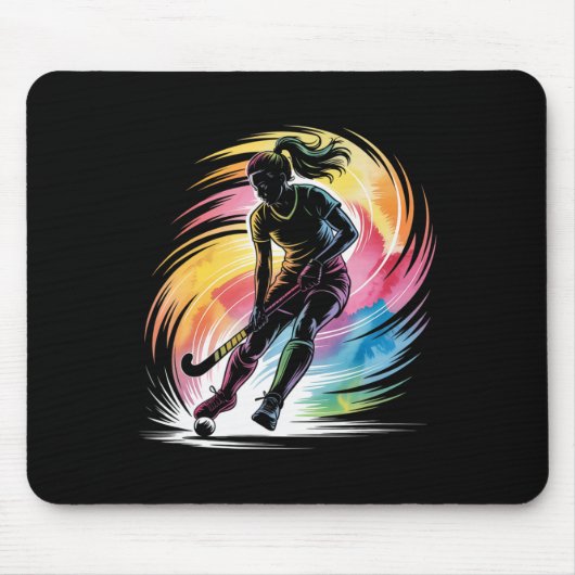 Field Hockey Player Girl Women Field Hockey  Mousepad (Vorne)