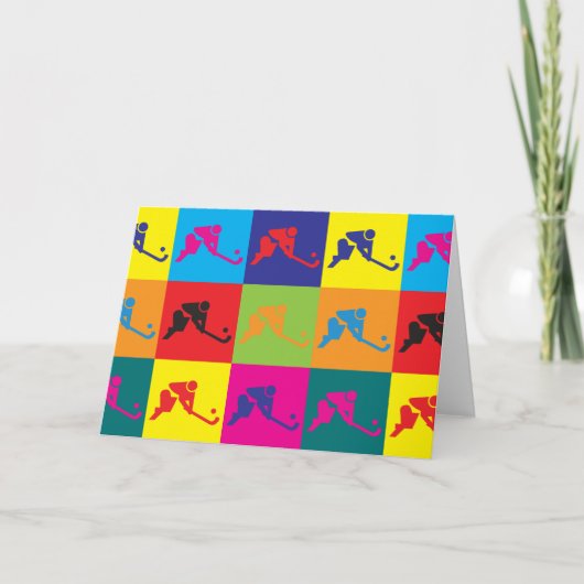Field Hockey Pop Art Karte (Vorderseite)